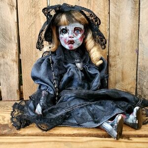 Ooak Horror Zombie Doll Gothic Creepy Porcelain Doll 16"~ Halloween